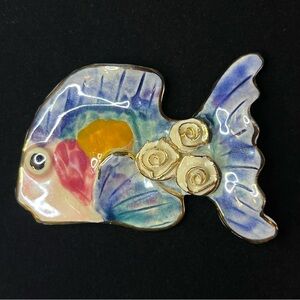 Colorful Ceramic Fish Brooch
